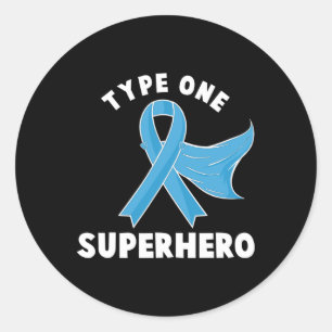 Type één superheld Diabetes Awareness Diabetic Boy Ronde Sticker