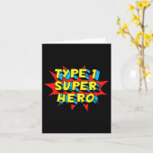 Type één superheld Type 1 Diabetes Kaart (Gele Bloem)