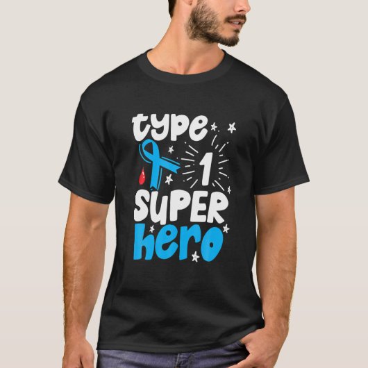 Type één superheld Type 1 Diabetes T-shirt (Voorkant)