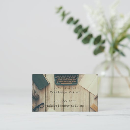 Type en schrijfbureau visitekaartje (Staand voorkant)