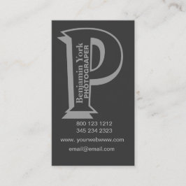 Type Handsome Letter P Photographer manogram Vierkante Visitekaartje