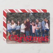  type kerstkaart snoep streep terug aankondiging (Voorkant / Achterkant)