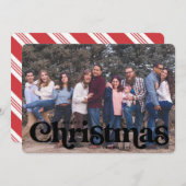 type kerstkaart snoep stripe rugleuning aankondiging (Voorkant / Achterkant)