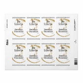 Type Kunst Coffestain Grunge bewerkbare boekenplaa Etiket (Full Sheet)