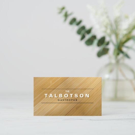  TYPE LOGO op BAMBOE WOOD Visitekaartje (Staand voorkant)