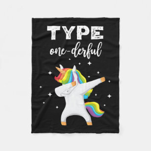 Type nederful Dabbing Unicorn Diabetes Awareness Fleece Deken