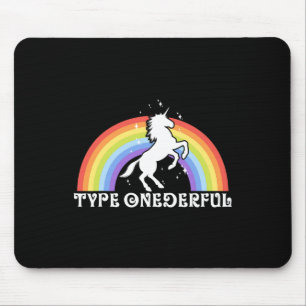Type nederige Type 1 Diabetes Unicorn Rainbow Awa Muismat