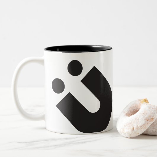 Type(O) Creaties: Umlaut Ü Tweekleurige Koffiemok (Met donut)