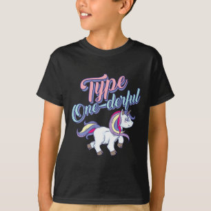 Type One-derful Cool Eenhoorn Diabetisch Leuk Cade T-shirt