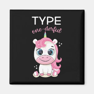 Type One-derful Diabetes Awareness T1d Eenhoorn Di Magneet