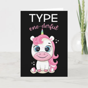 Type One-derful Diabetes Bewustzijn T1d Eenhoorn D Kaart