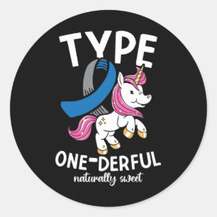 Type One Geweldig Natuurlijk Zoete Diabetes Ronde Sticker
