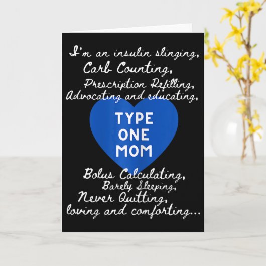 Type One Mom Awareness Kaart (Gele Bloem)