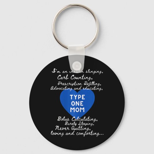 Type One Mom Awareness Sleutelhanger (Voorkant)