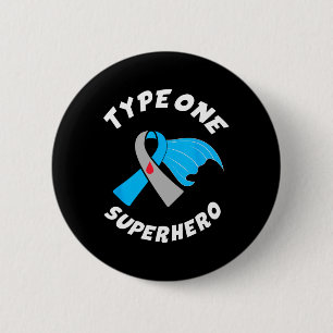 Type One Superheld Type 1 Diabetes Bewustzijn 1  Ronde Button 5,7 Cm