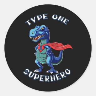 Type One Warrior Diabetische Jongen Diabetes Bewus Ronde Sticker