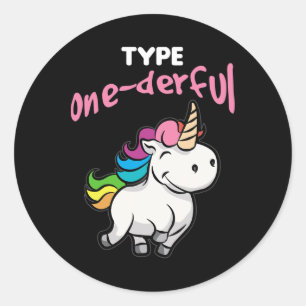 Type Onederful Diabetische Diabetes Bewustzijn Een Ronde Sticker