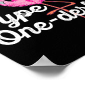 Type Onederful Schattige Flamingo Type 1 Diabetes  Poster (Hoek)