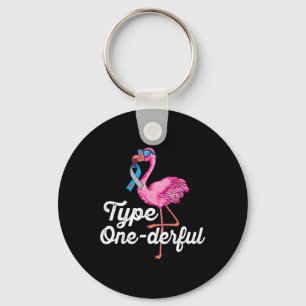 Type Onederful Schattige Flamingo Type 1 Diabetes Sleutelhanger