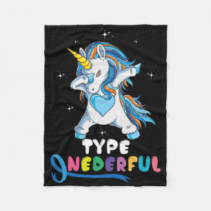 Type Onederful Unicorn Dub Type 1 Diabetes Bewustz Fleece Deken
