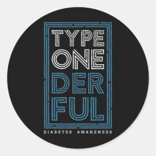 Type Onedful Diabetes Awareness T1d Oorlog Ronde Sticker