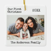 Type schrijfmachine Eerste kerstserie Foto Keramisch Ornament (Voorkant)