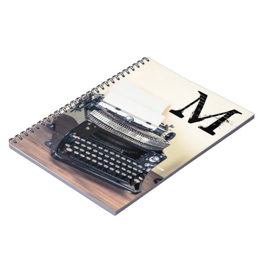 Type Schrijver Monogram Initiaal Notitieboek (Linkerzijde)