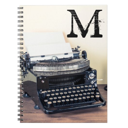 Type Schrijver Monogram Initiaal Notitieboek (Voorkant)