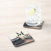  Type Schrijver Retro Monogram Drink Onderzetter (Rechterzijde)