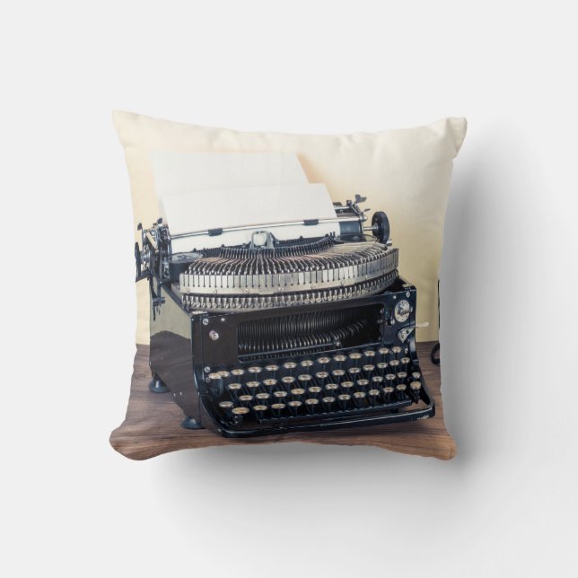  Type Schrijver Retro Telep Gooi Couch Kussen (Voorkant)