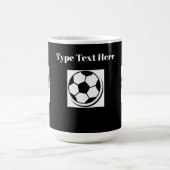 Type Uw Tekst Aangepaste Voetbal Afbeelding Stijl Koffiemok (Center)