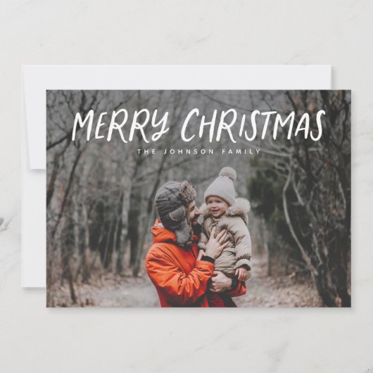 Type volledige fotokerstfeestdag feestdagenkaart (Voorkant)