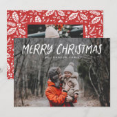 Type volledige fotokerstfeestdag feestdagenkaart (Voorkant / Achterkant)