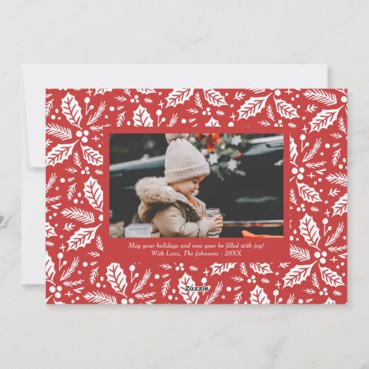 Type volledige fotokerstfeestdag feestdagenkaart (Achterkant)