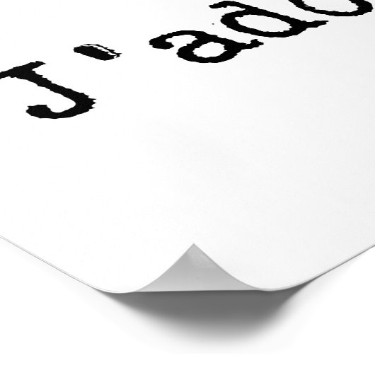 Type write J'adore Poster (Hoek)