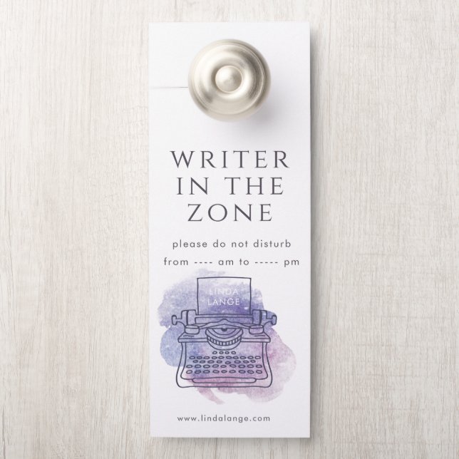 Type Writer Author Office Hotel Apartment Deurhanger (Op knop)