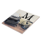 Type Writer Retro Monogram Display Tegel Tegeltje (Zijkant)