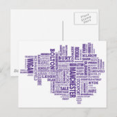 Typekaart van Greater Manchester Briefkaart (Voorkant / Achterkant)