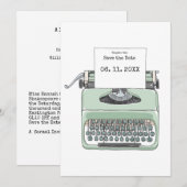 Typemacherboek met thema bruiloft save the date (Voorkant / Achterkant)