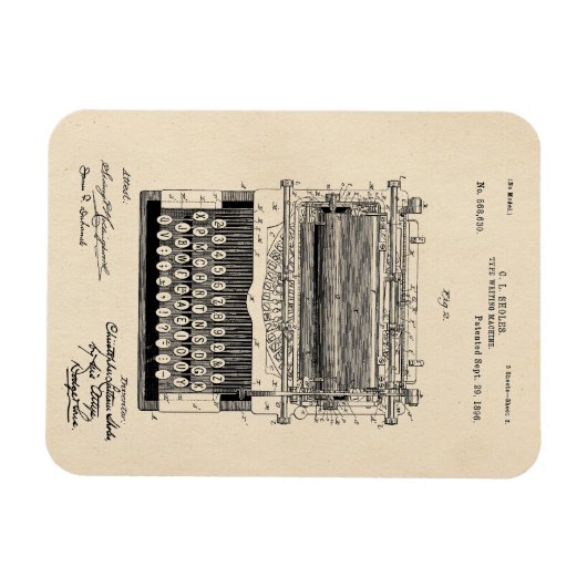  typemacherpatent magneet (Horizontaal)