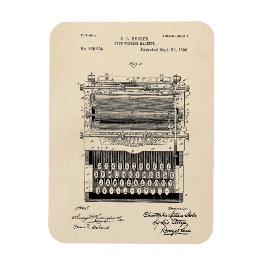 typemacherpatent magneet (Verticaal)
