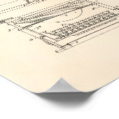 Typemacherscherm 1923 Tekenblauwdruk voor patentku Poster (Hoek)