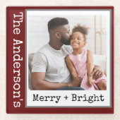 Typemachine - 1 foto - Merry & Bright Red Glazen Onderzetter (Voorkant)