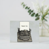  typemachine bedankt bruiloft briefkaart (Staand voorkant)