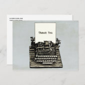  typemachine bedankt bruiloft briefkaart (Voorkant / Achterkant)