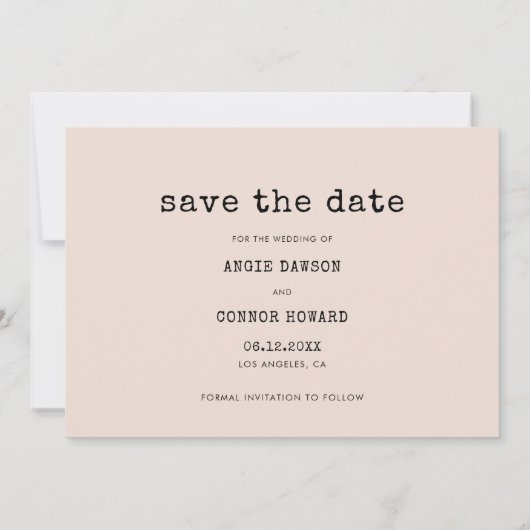 typemachine Bewaar de Datumfotokaart Aankondiging (Achterkant)