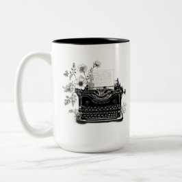 Typemachine Dichters TTPD Moderne Kunst Nieuw Esth Tweekleurige Koffiemok