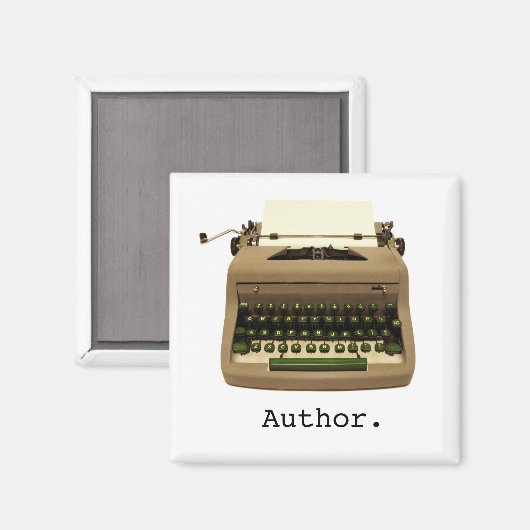 Typemachine en "Auteur" Magnet (Voorkant / Achterkant)