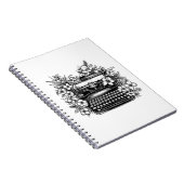 Typemachine en esthetische bloemen notitieboek (Rechterzijde)