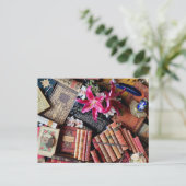 typemachine en oude boeken briefkaart (Staand voorkant)